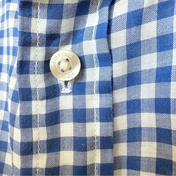 Vineyard Vines Men's Slim Fit Blue Gingham Long Sleeve Shirt L Casual Spring - Picture 5 of 11